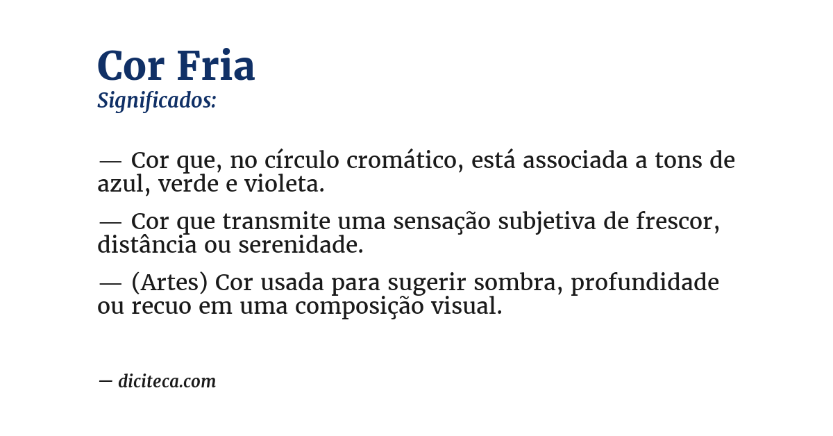 Significado de cor fria