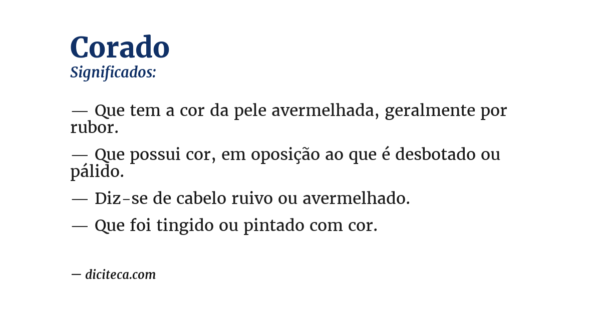 Significado de corado