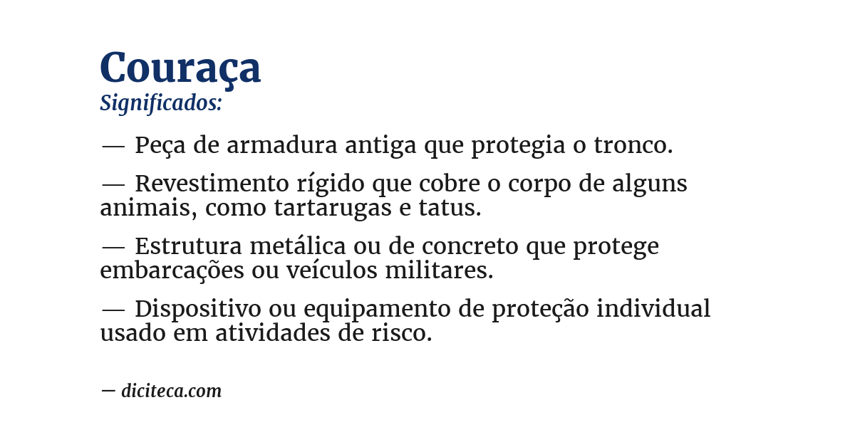 Significado de couraça