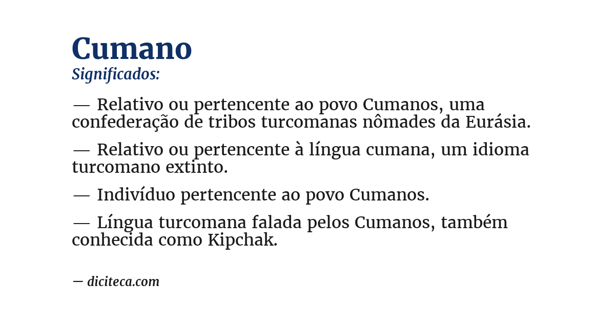 Significado de cumano