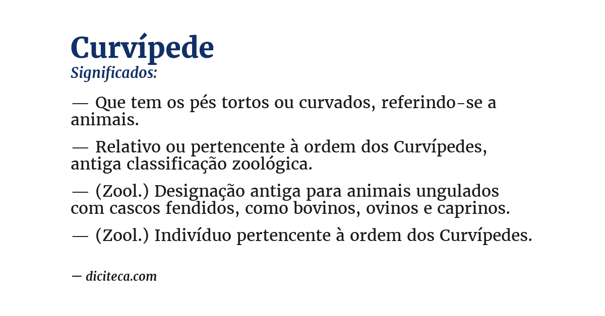 Significado de curvípede