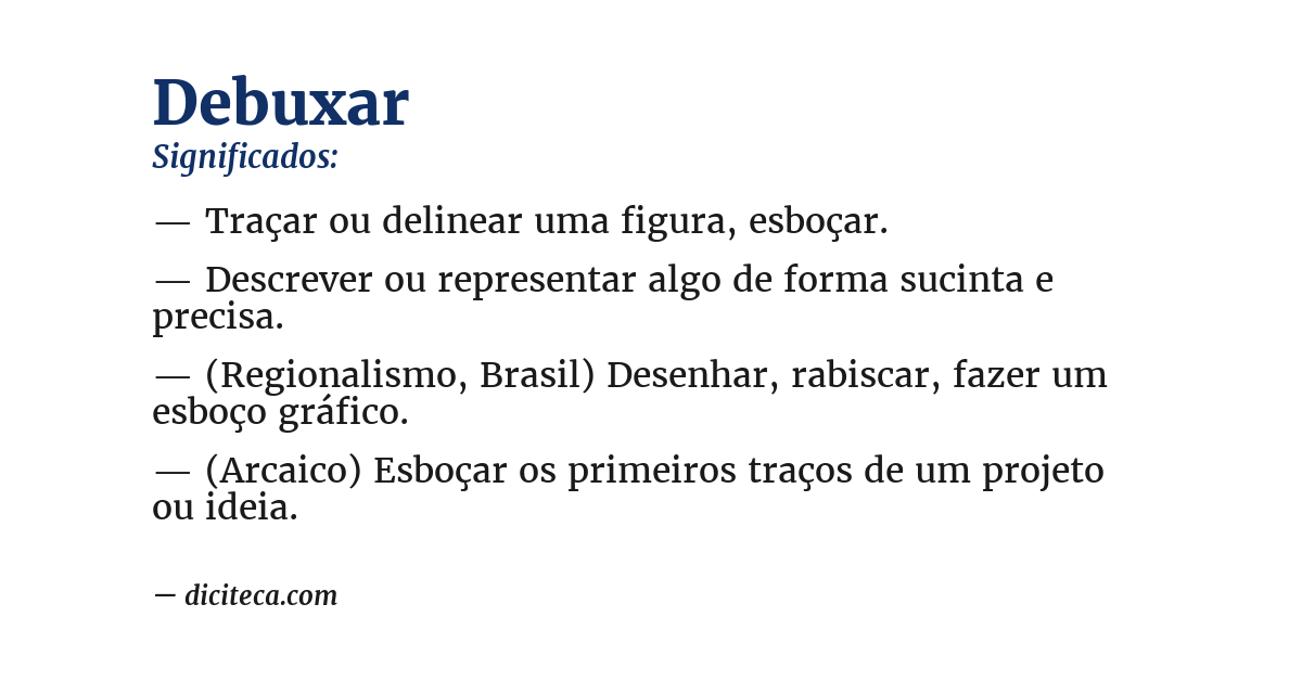 Significado de debuxar
