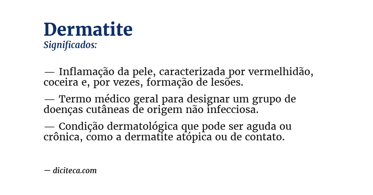 Significado de dermatite