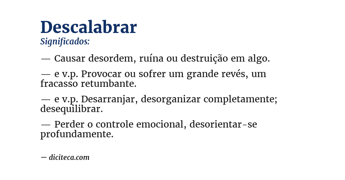 Significado de descalabrar