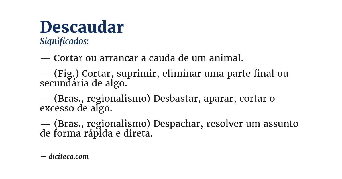 Significado de descaudar