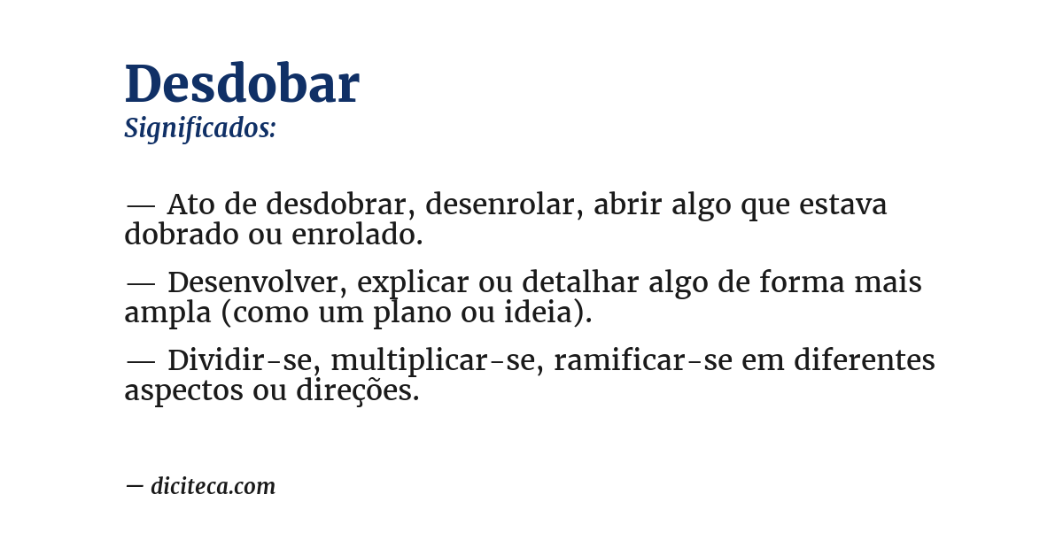 Significado de desdobar