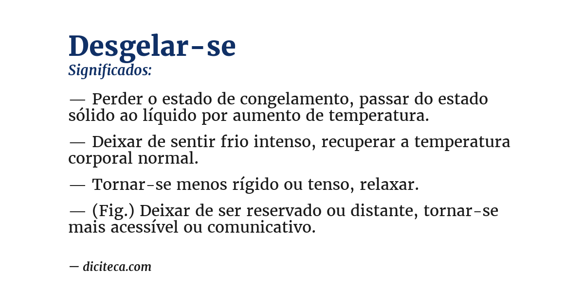 Significado de desgelar-se