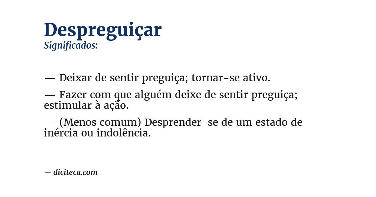 Significado de despreguiçar