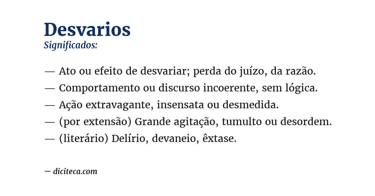 Significado de desvarios