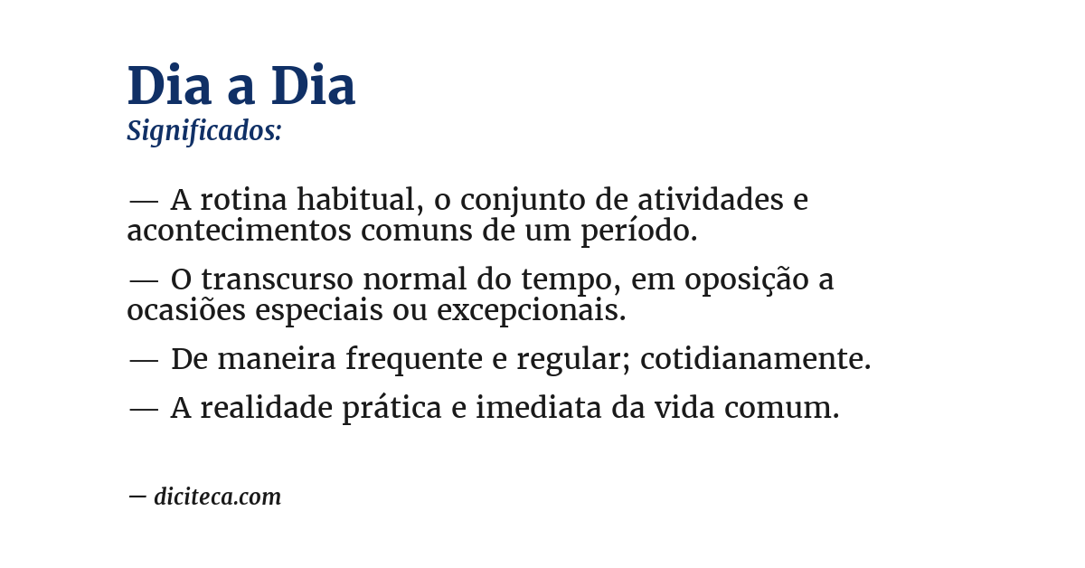 Significado de dia a dia