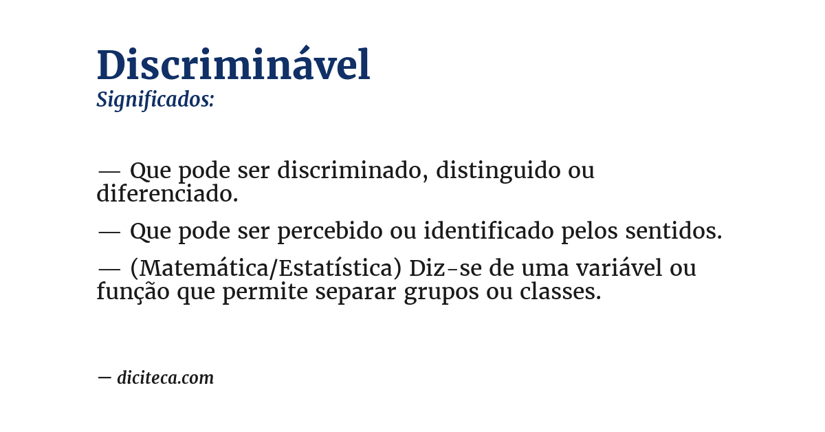 Significado de discriminável