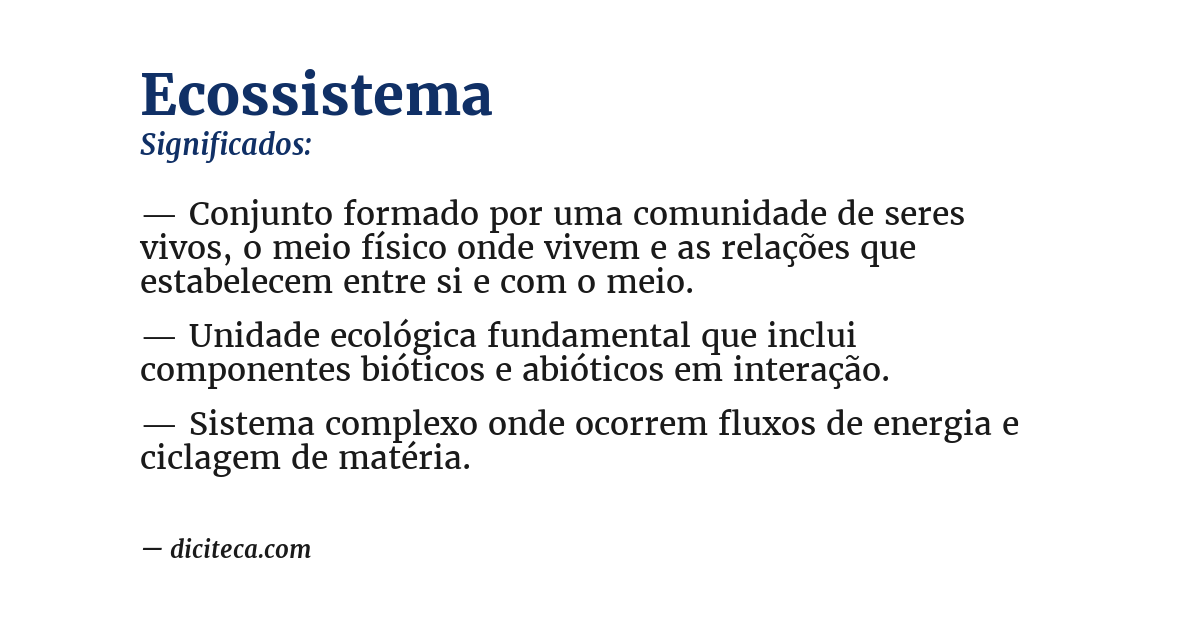Significado de ecossistema