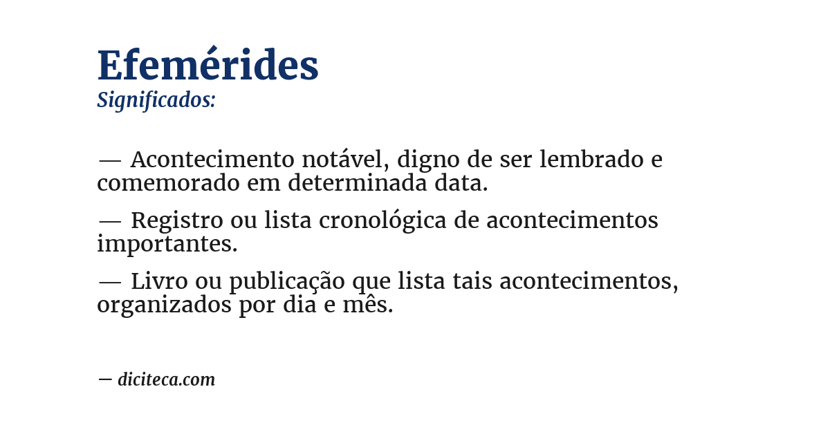 Significado de efemérides