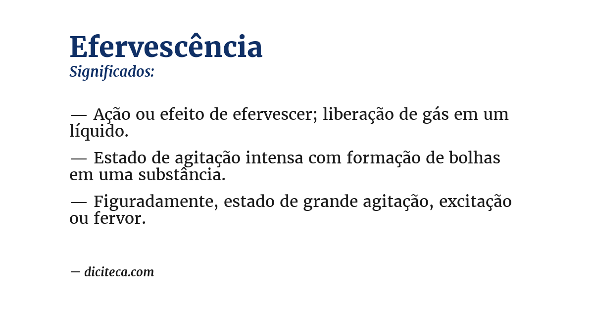 Significado de efervescência