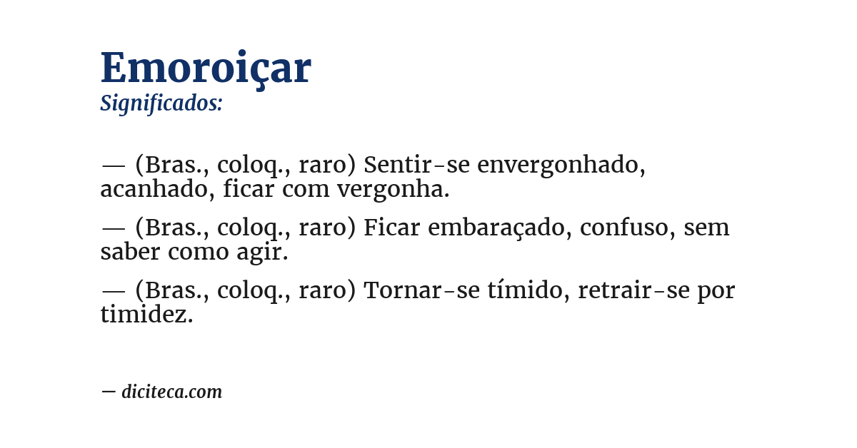 Significado de emoroiçar