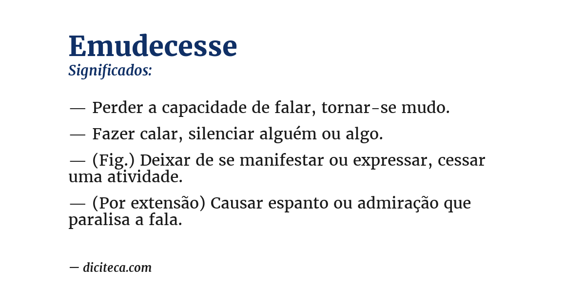 Significado de emudecesse