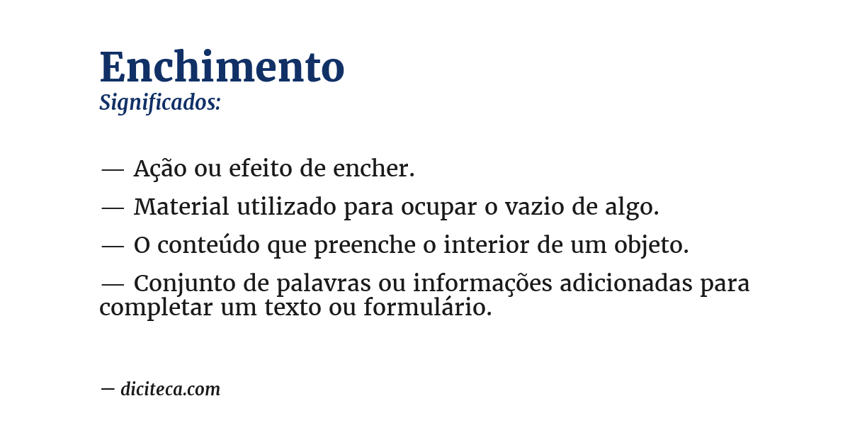 Significado de enchimento