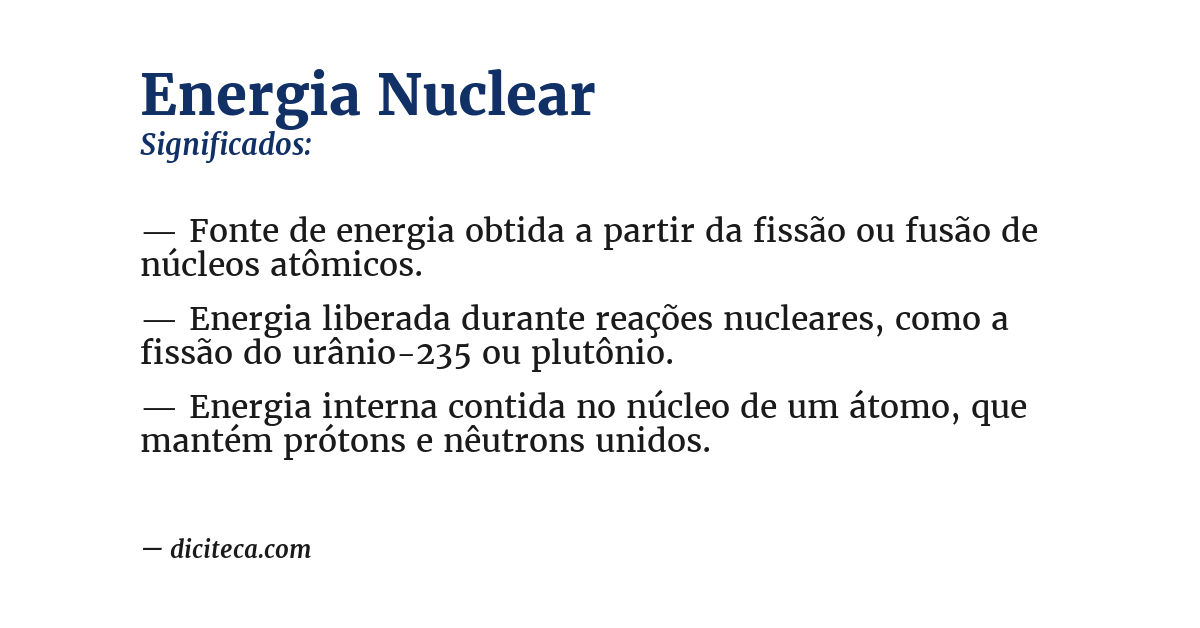 Significado de energia nuclear