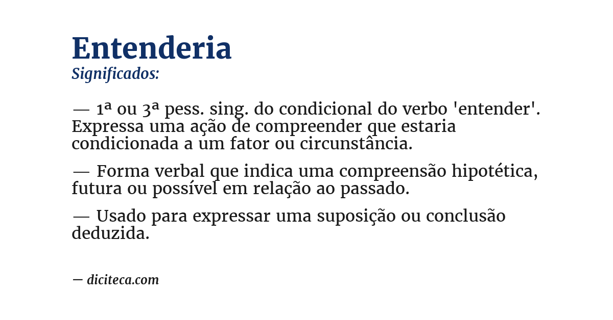 Significado de entenderia