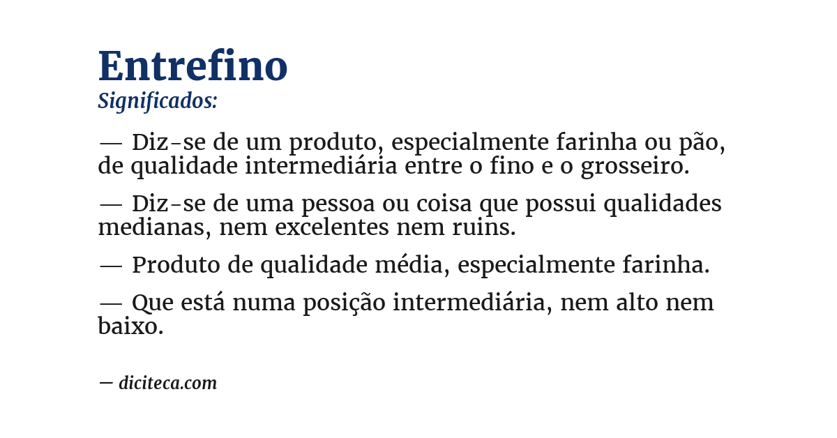 Significado de entrefino