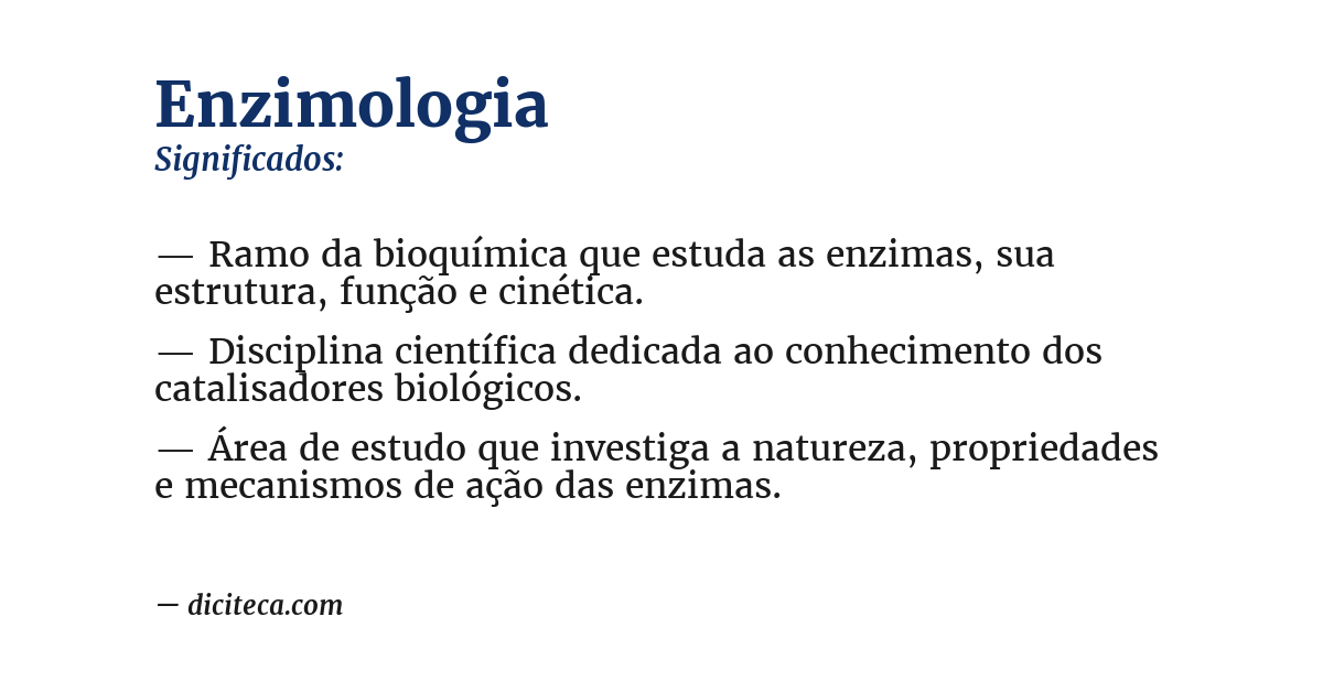 Significado de enzimologia
