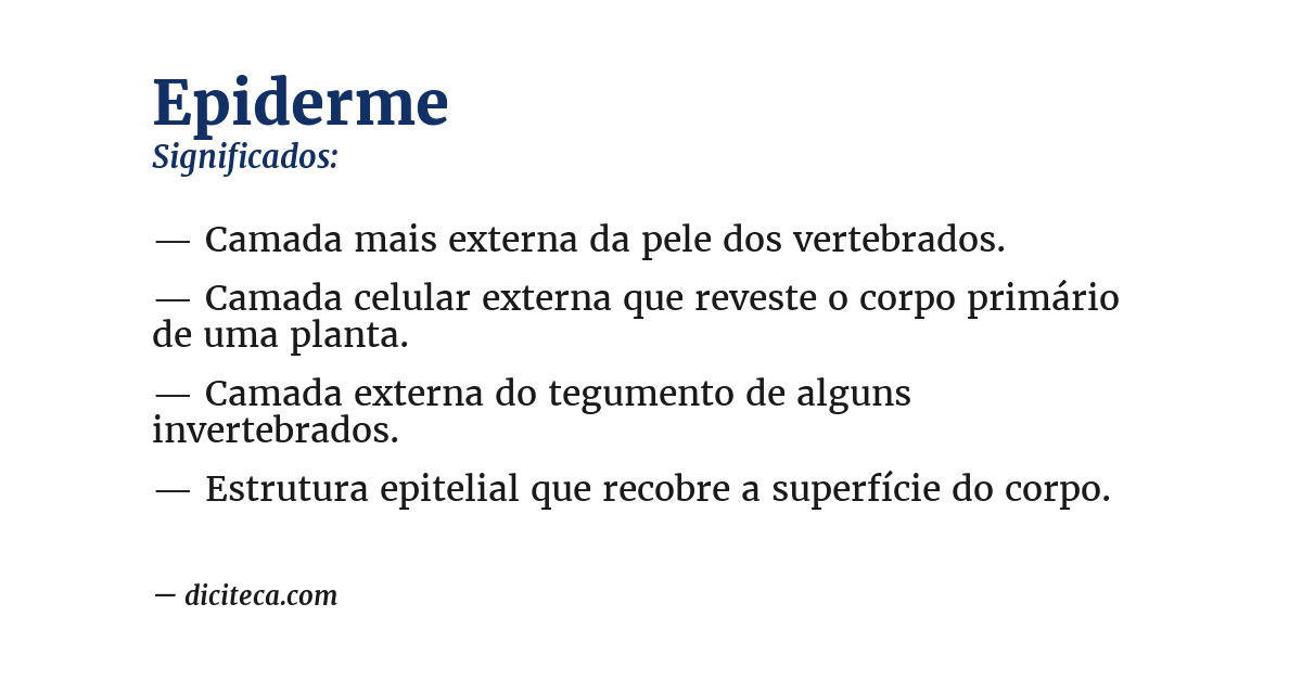 Significado de epiderme