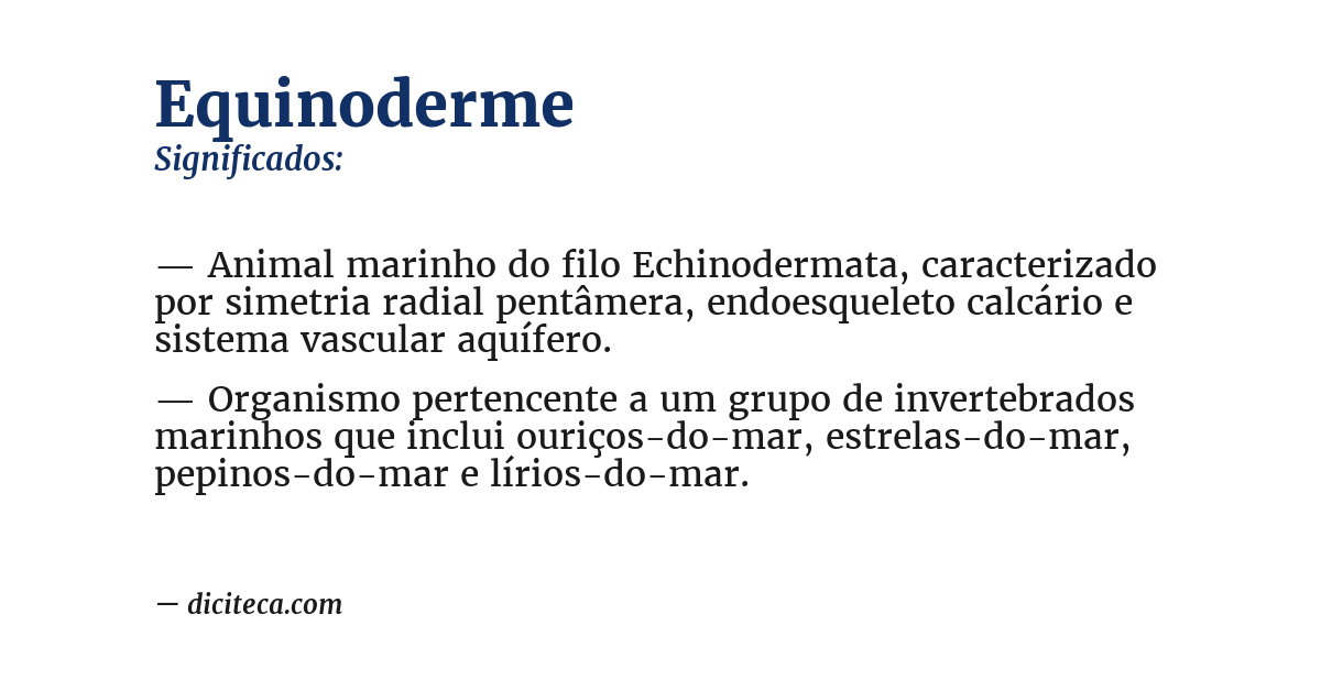 Significado de equinoderme