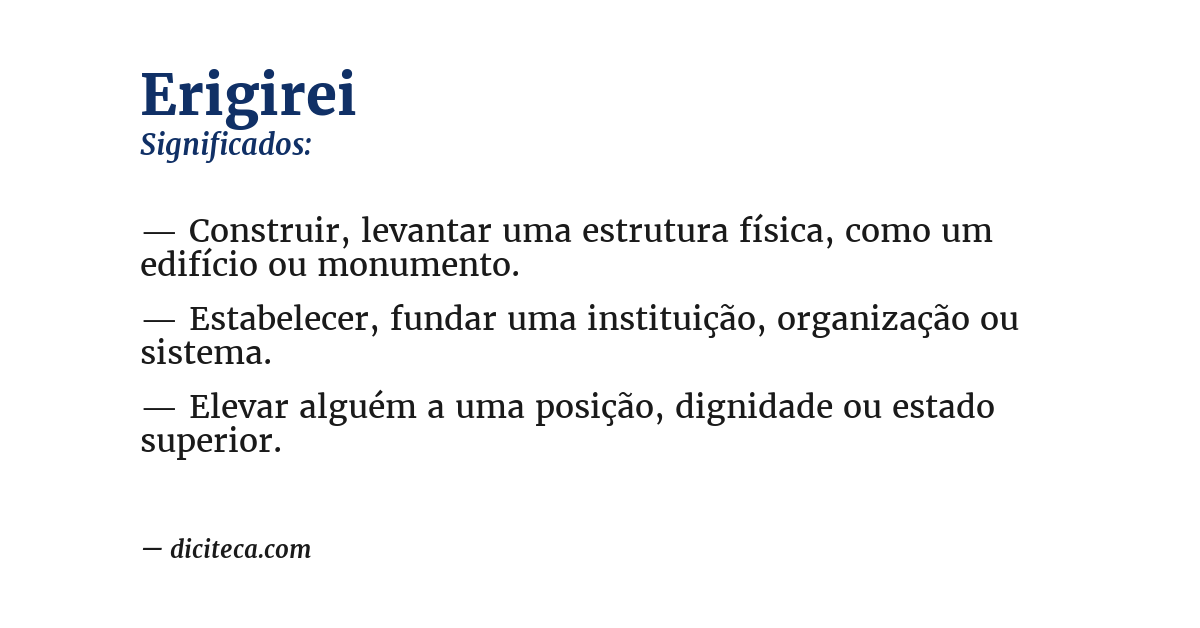 Significado de erigirei