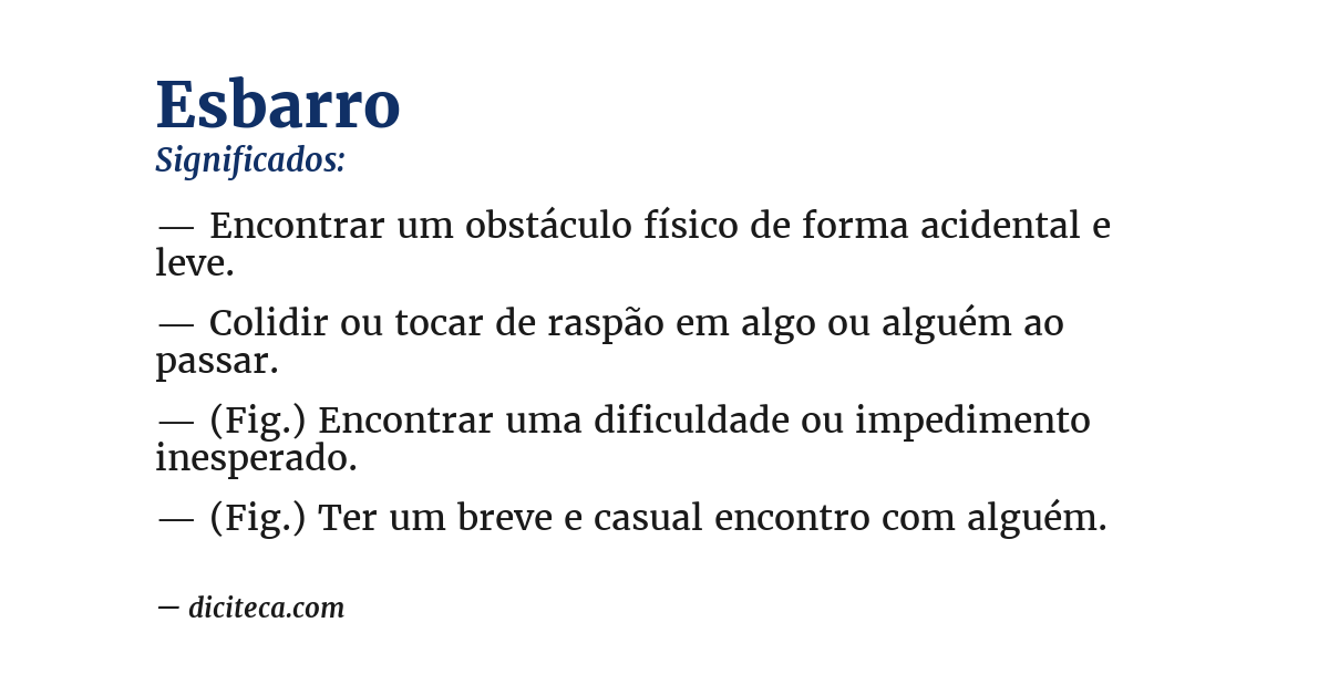 Significado de esbarro