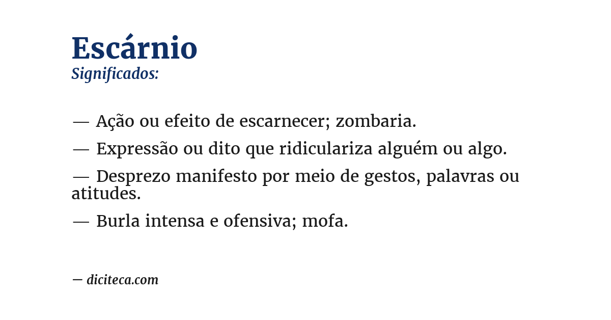 Significado de escárnio