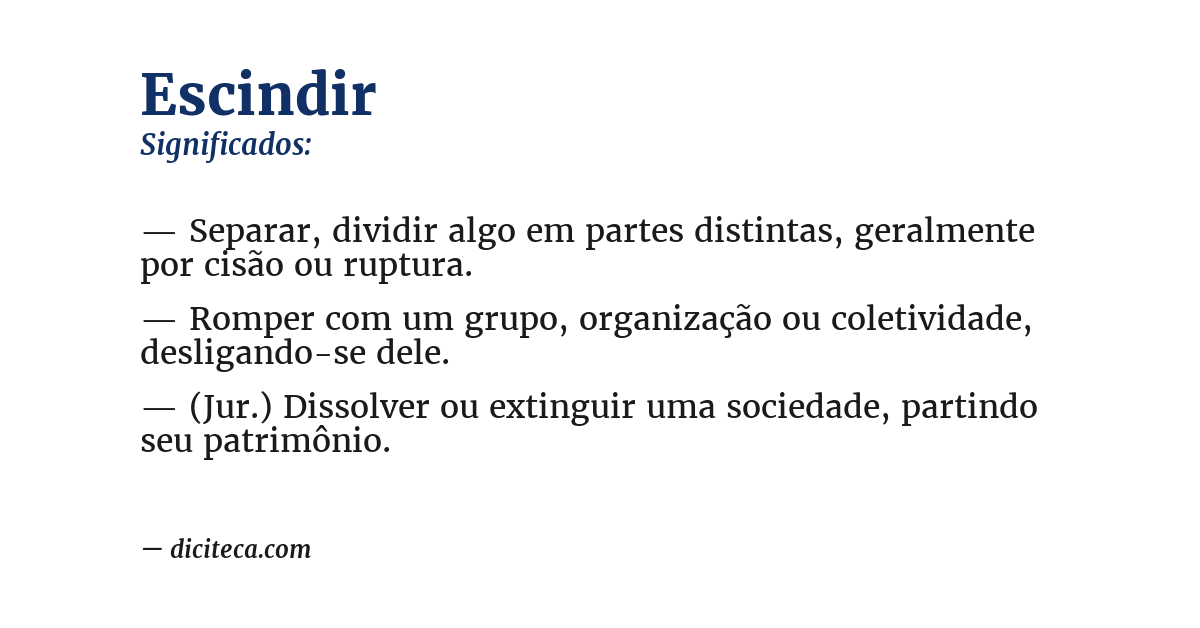 Significado de escindir