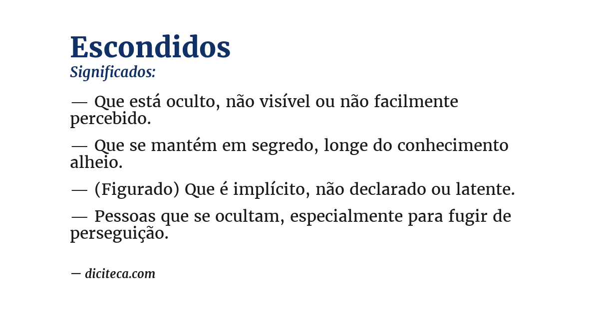 Significado de escondidos