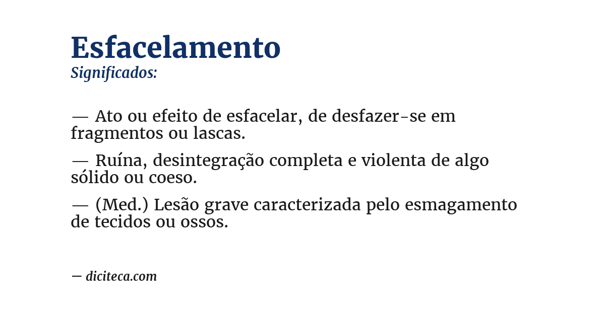 Significado de esfacelamento