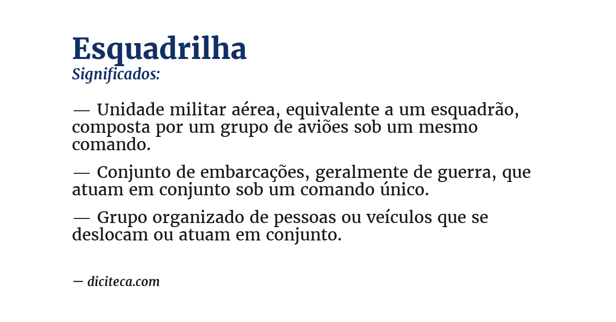 Significado de esquadrilha