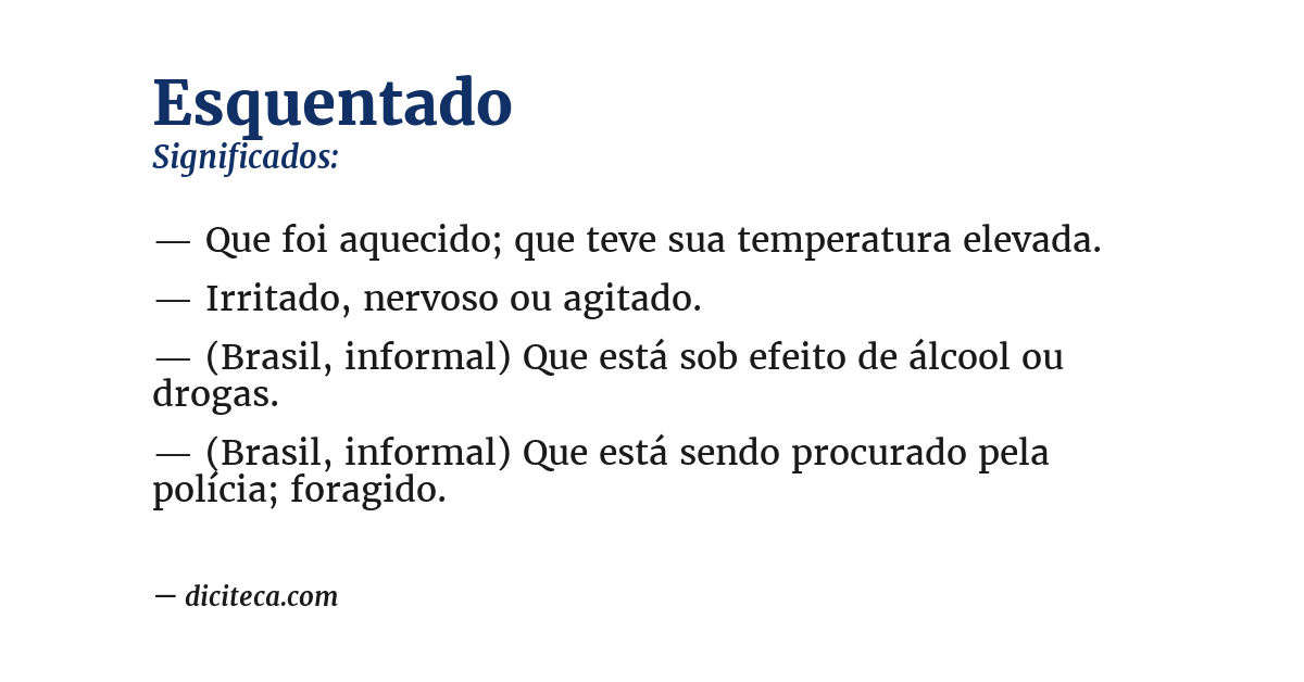 Significado de esquentado