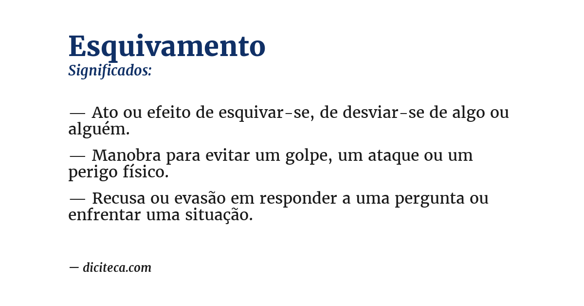 Significado de esquivamento