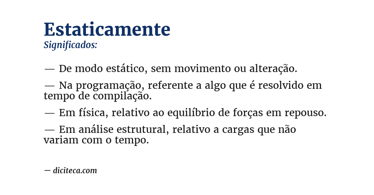 Significado de estaticamente