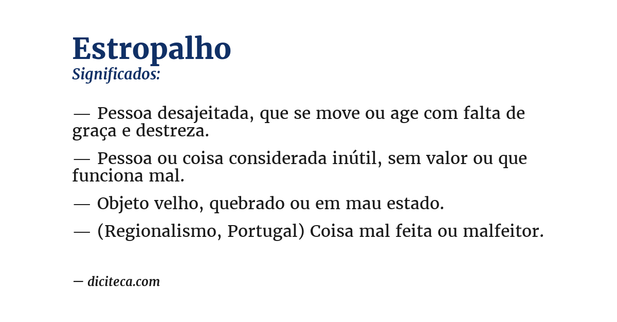 Significado de estropalho