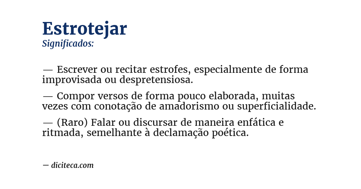 Significado de estrotejar