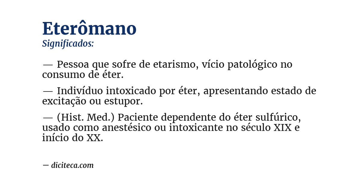 Significado de eterômano