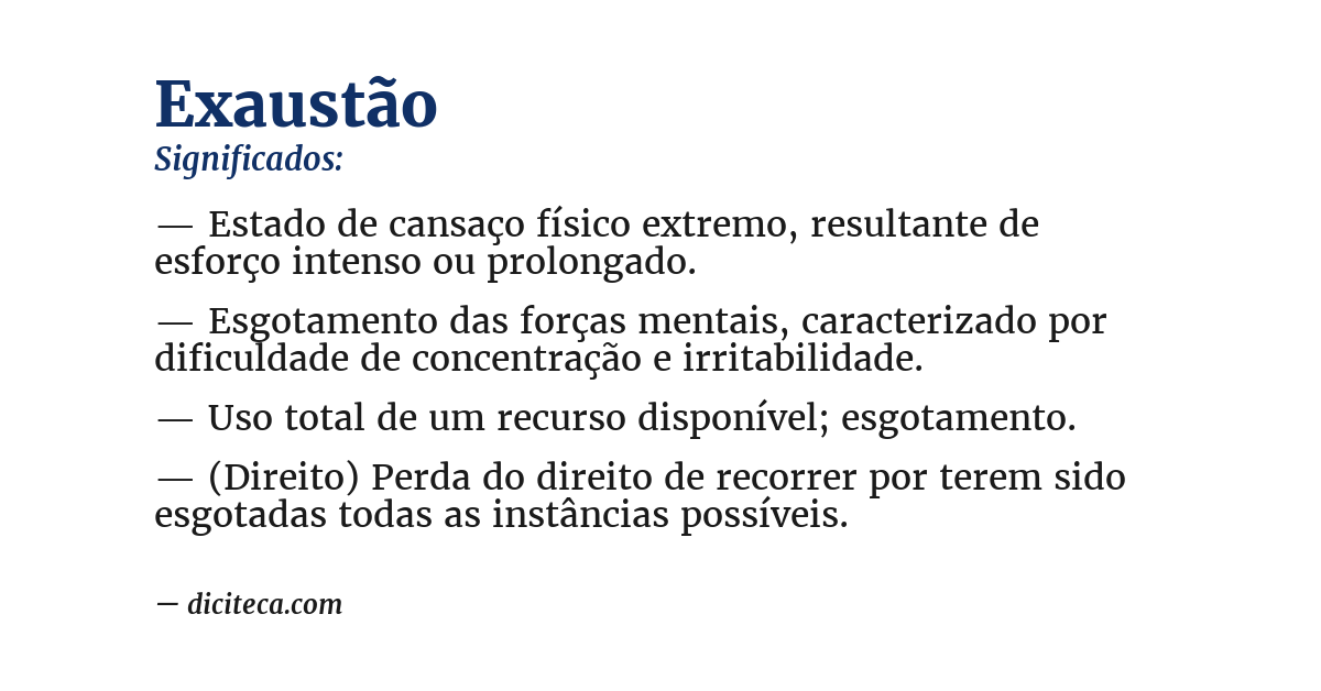 Significado de exaustão