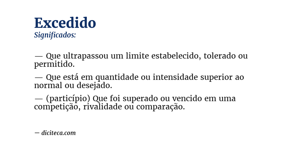 Significado de excedido