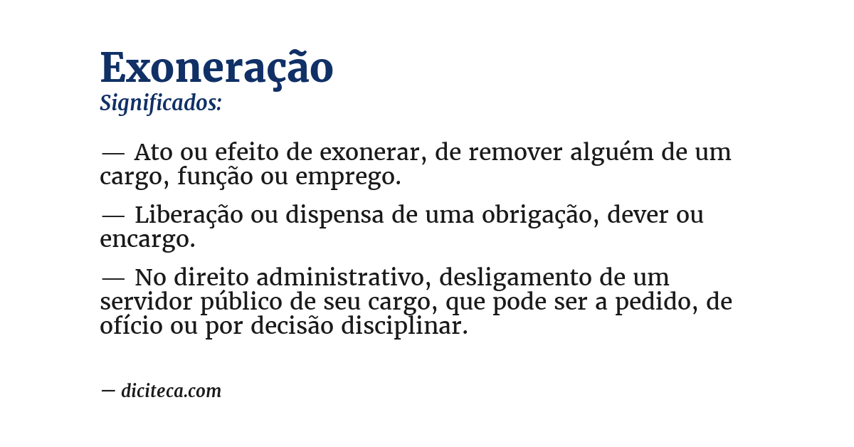 Significado de exoneração