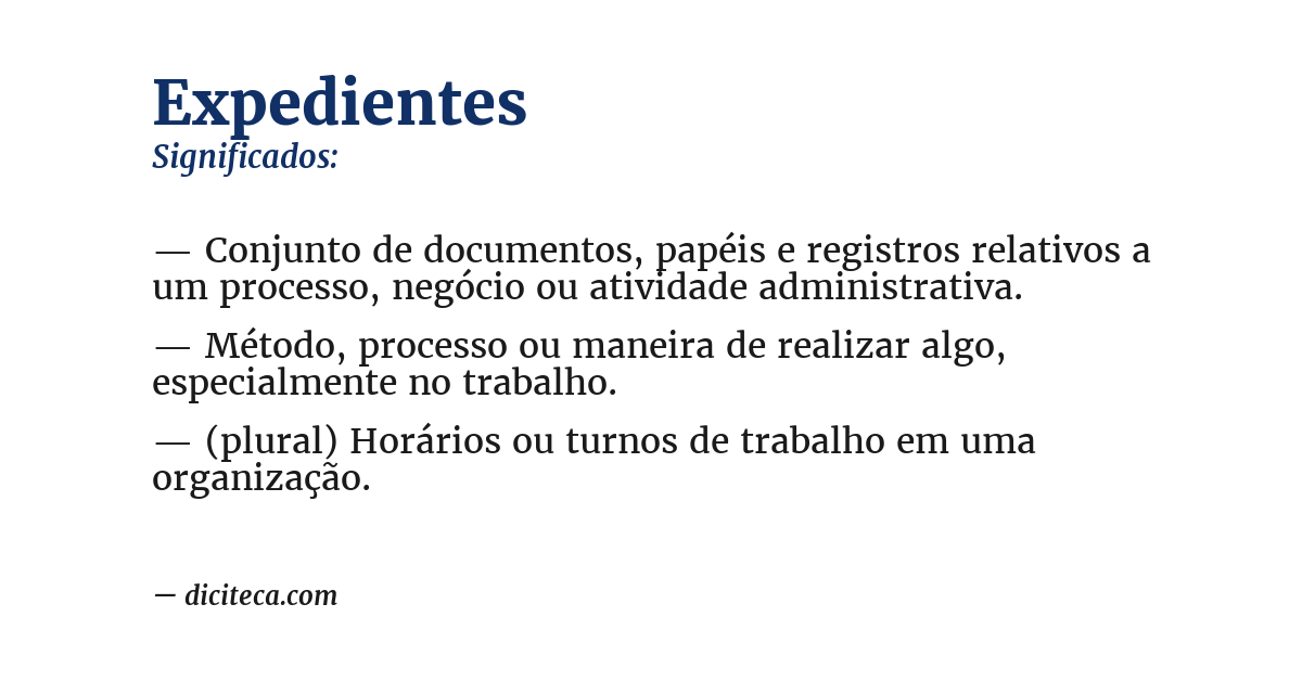 Significado de expedientes