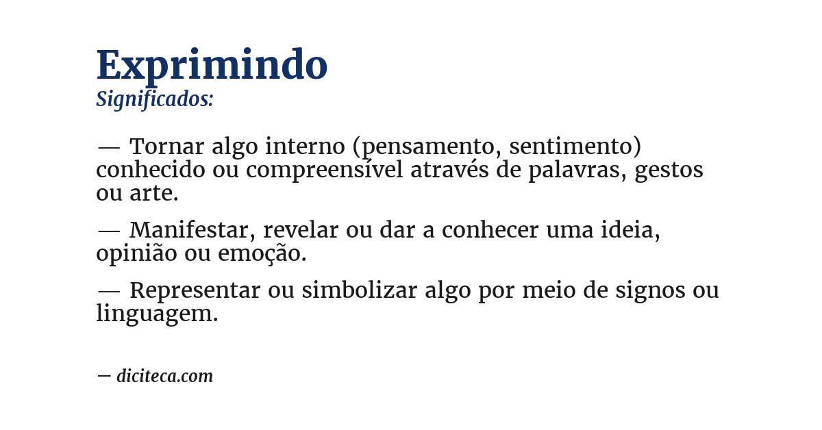 Significado de exprimindo