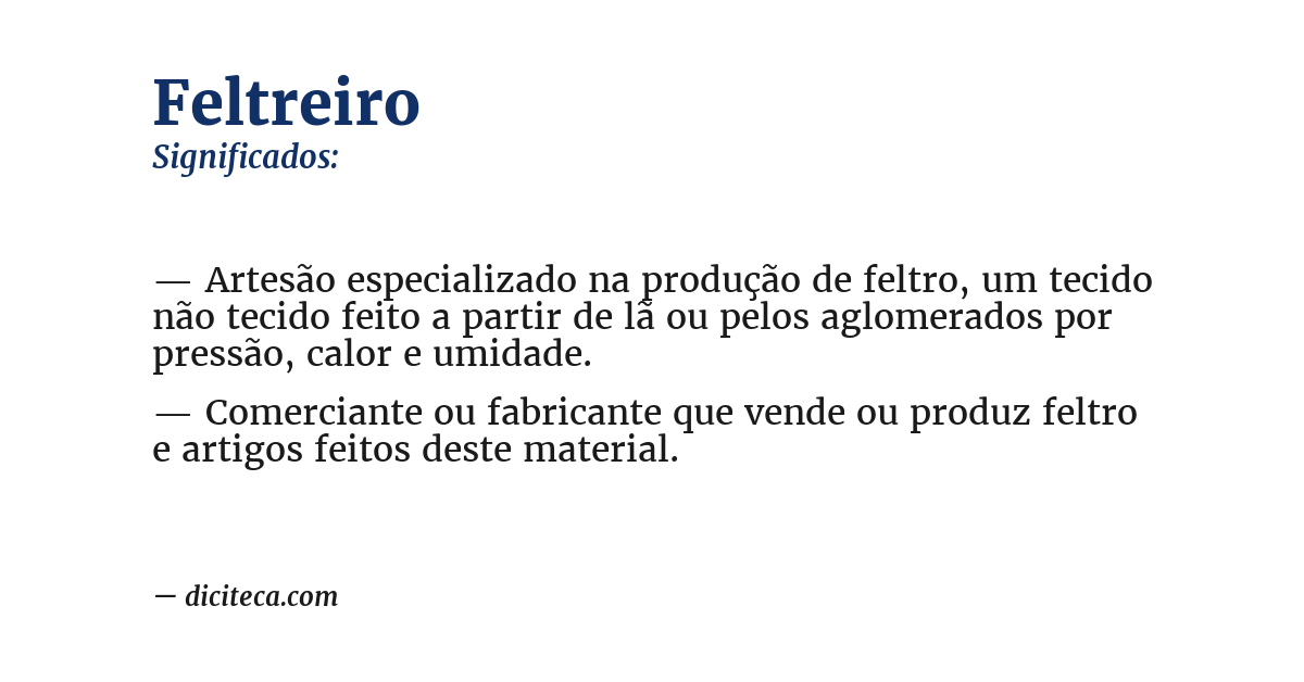 Significado de feltreiro