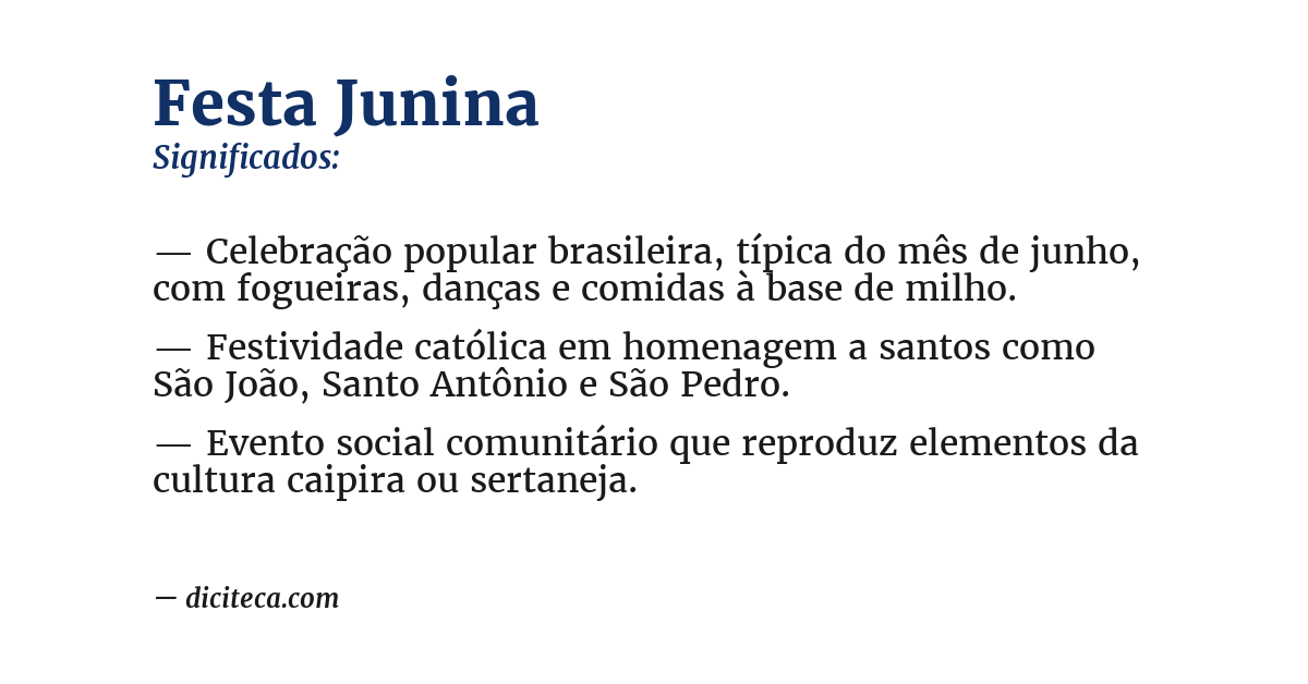Significado de festa junina