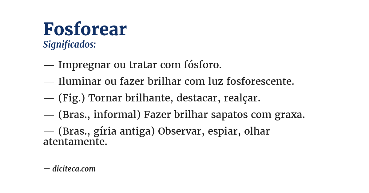 Significado de fosforear