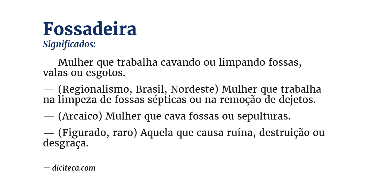 Significado de fossadeira