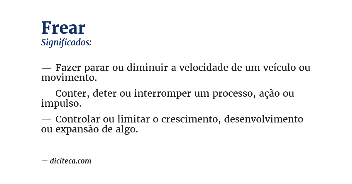 Significado de frear